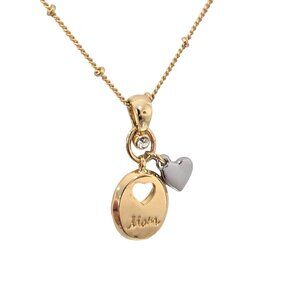 Vera Bradley Mom- Because of You!! Gold Plated Silver Tone Short Necklace NWT